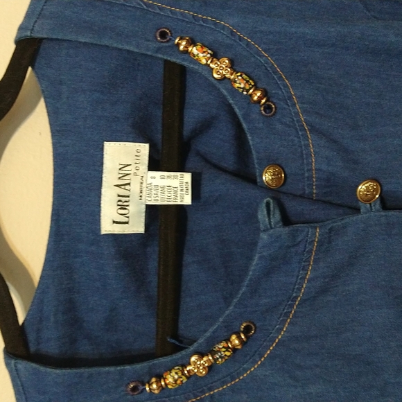 Denim dress with Golden Buttons by Lori Ann Montréal - Picture 2 of 4